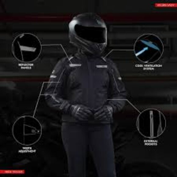 WD Vegas Lady Black Motorcycle Jacket – CE Armored –XL - Picture 3 of 3